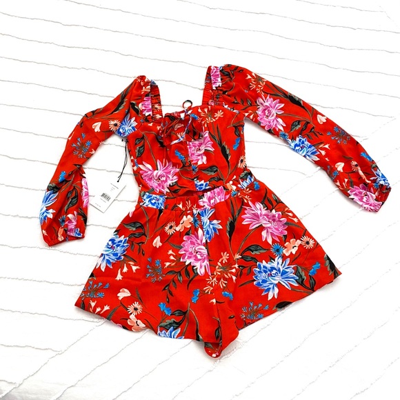 ALI & JAY Red Floral Romper NWT $128. - Picture 7 of 11